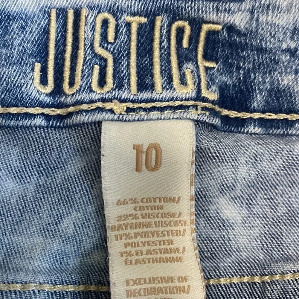 Justice Denim Distressed Shorts Size 10